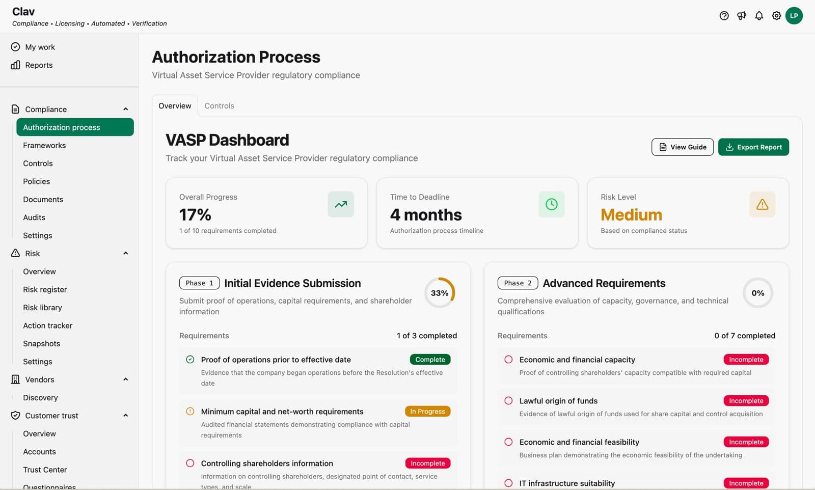 Clav Dashboard Preview